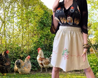 Tattoo Vintage Apron: Cotton Upcycled Design with added halter