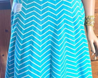 Vintage Turquoise Women's Half Apron: 1950s Cotton Hostess Apron