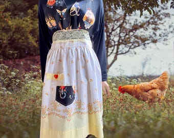 Vintage Tattoo Halter Apron: Rockabilly Retro Style