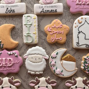 Eid Mubarak Cookie Set : Biscuits au sucre faits main, PYO Design
