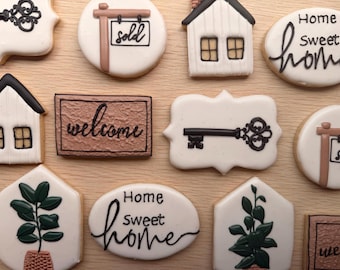 12 House Warming/ New home/ Welcome Custom Sugar Cookies