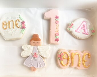 12 Piece Little Miss ONE-derul birthday cookies: first birthday, fairy, one-derful