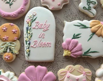 Floral Baby shower Sugar Cookies