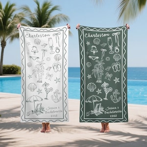 Custom Bridesmaid Beach Towel,Personalized Bachelorette Towel,Bride Tribe Pool Towel,Beach Weekend Gift for Bridesmaid,Bridal Shower Favor.