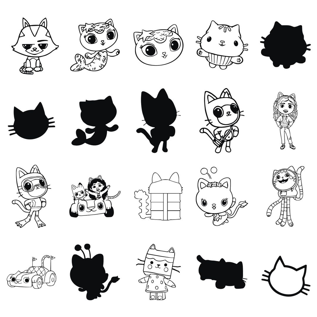 Gabby’s Dollhouse Cat SVG Bundle | Stickers, Shirts (digital Download ...