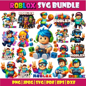 Roblox SVG-Png Bundle,Roblox Boy Svg,Roblox font,Gaming Svg, Files for Cricut,Birthday Svg,Robot Svg,Roblox Png,Roblox Character Clipart