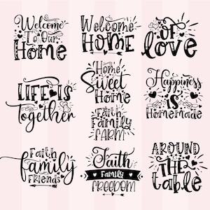 Family SVG Bundle | Family Quotes Svg | Blessed Family SVG | Home Decor Svg | Cricut Cut Files | Family Shirt SVG | Digital Download.
