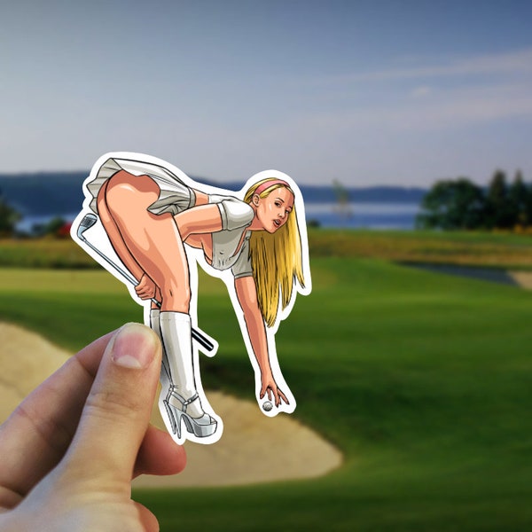 4” Sticker of A Golf Queen and her club Girl Sexy Sticker