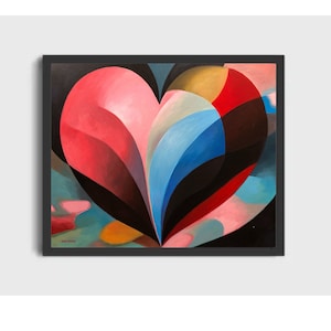 Pintura abstrata acrílica original lindos corações grande arte de parede