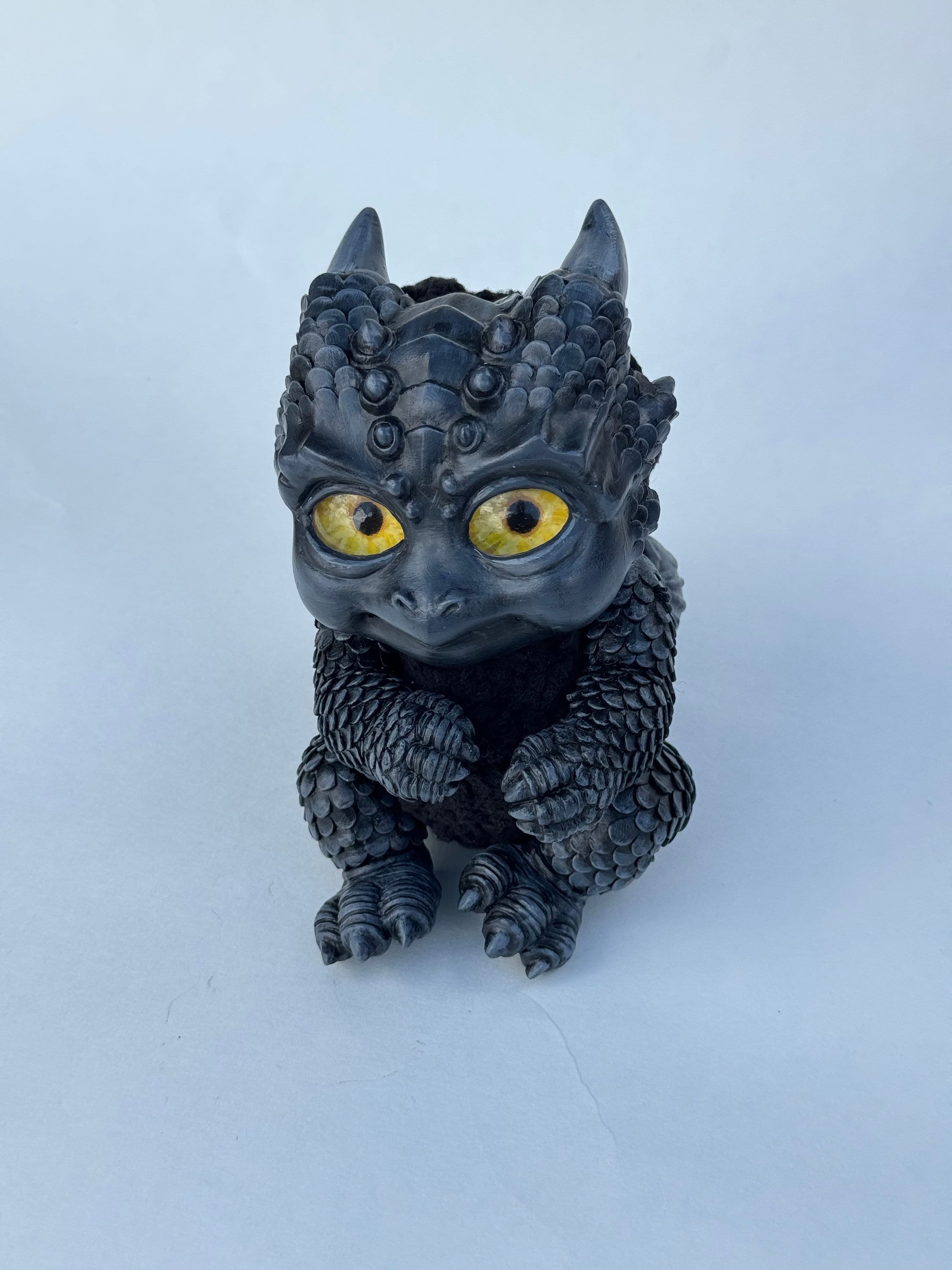 Baby Dragon Doll Black Resin Fantasy Art Doll - Etsy