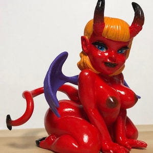 Sexy Devil Girl Sculpture Resin Figure Collectible Gift For Him Gift for Her