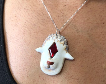 Lamb Relic Pendant n Chain Gifts for Him Gifts For Her Collectible Figure Birth Stone Animal