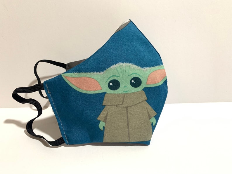 Baby Yoda Print REVERSIBLE Cloth Face Mask Adult Two Layer Etsy