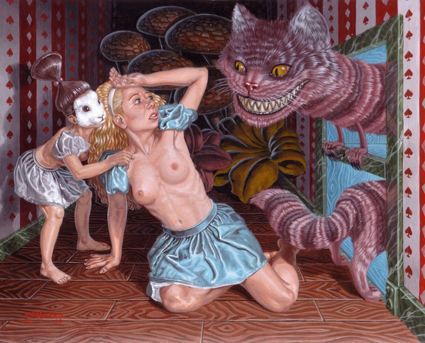 Giclée 14x11 Alice in Wonderland Print Erotic Art Nude - Etsy Israel