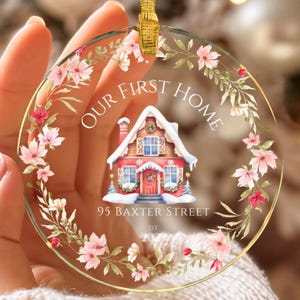 Personalized First Christmas In Our First Home Acrylic Ornament Gifts for Couple Engagement Bridal Shower Wedding Newlywed Housewarming