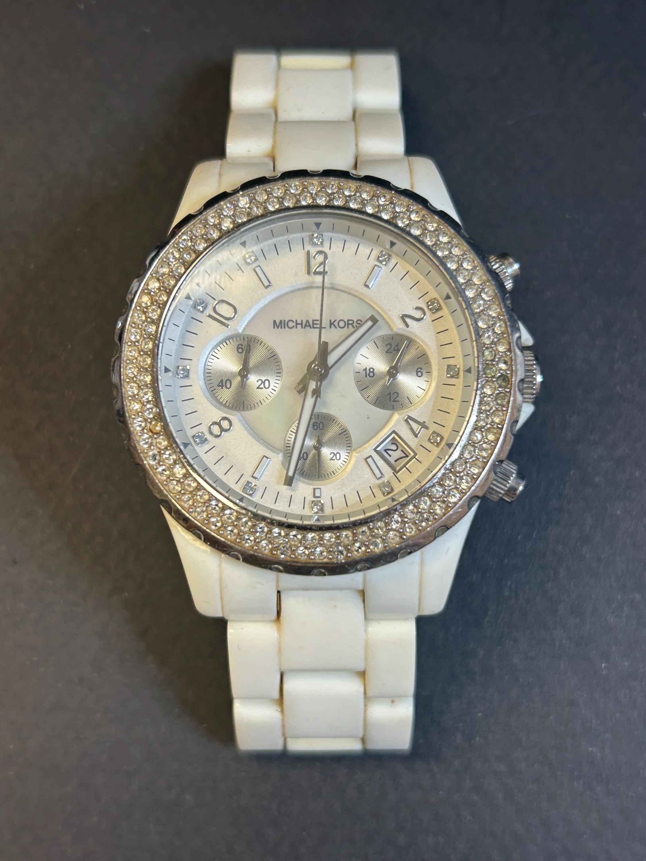 Kors Accessories Michael Kors Ceramic White Watch Slim Runway Sims