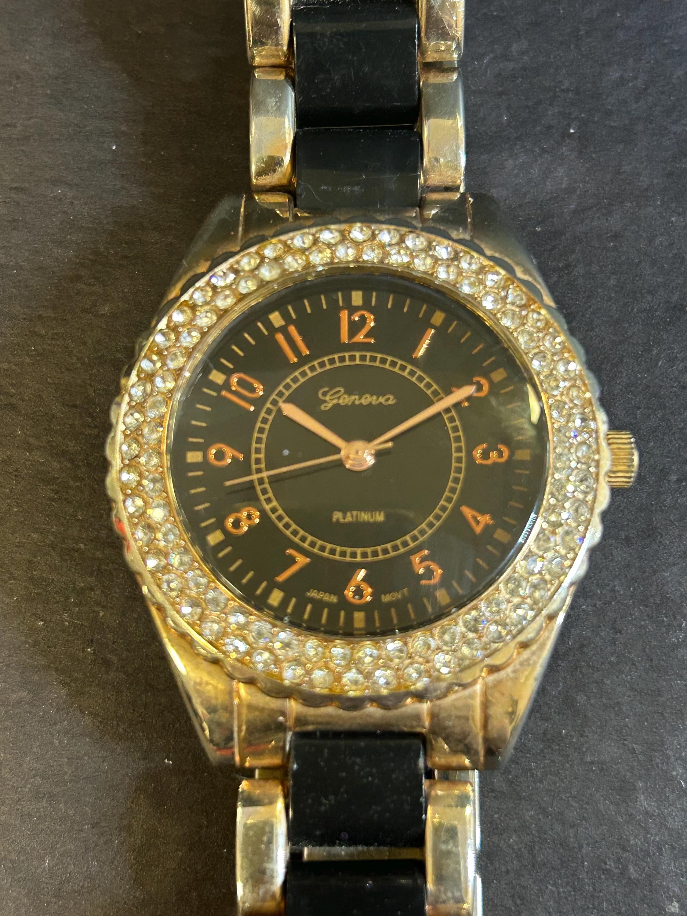 Womans Geneva Rhinestone Dress Watch - Etsy