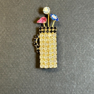 Vintage Golf Club Rhinestone brooch