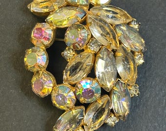 1950s Vintage rhinestone brooch
