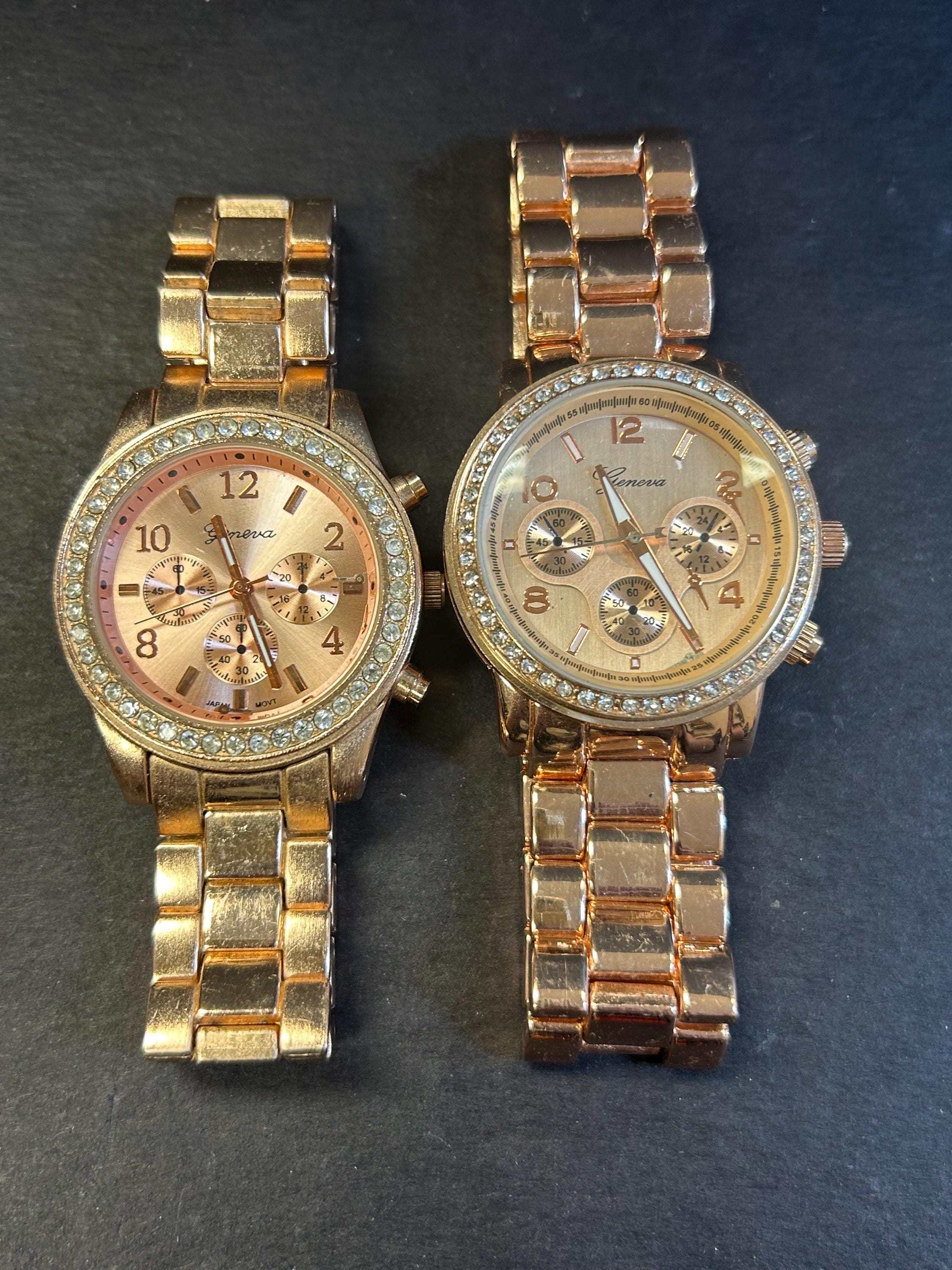 Geneva Womens Hot Pink Gold Tone Boyfriend Watch DO NOT BUY Women main image 2