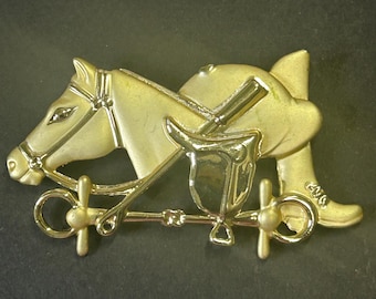 Vintage AJC Equestrian brooch