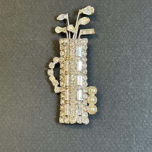 Vintage Golf Club rhinestone brooch