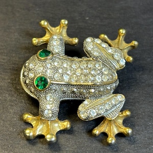 Vintage rhinestone frog