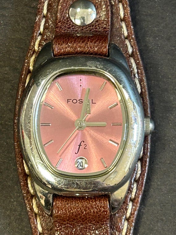 値下げ❗️FOSSIL ハートWatch Ring ゴールド/ピンク