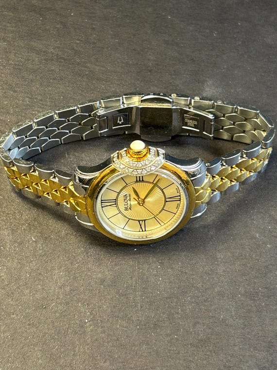 Ladies Bulova Accu Swiss Diamond Watch - Etsy display picture 3