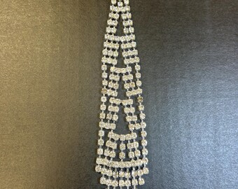Amazing! 1950s Vintage rhinestone necktie brooch