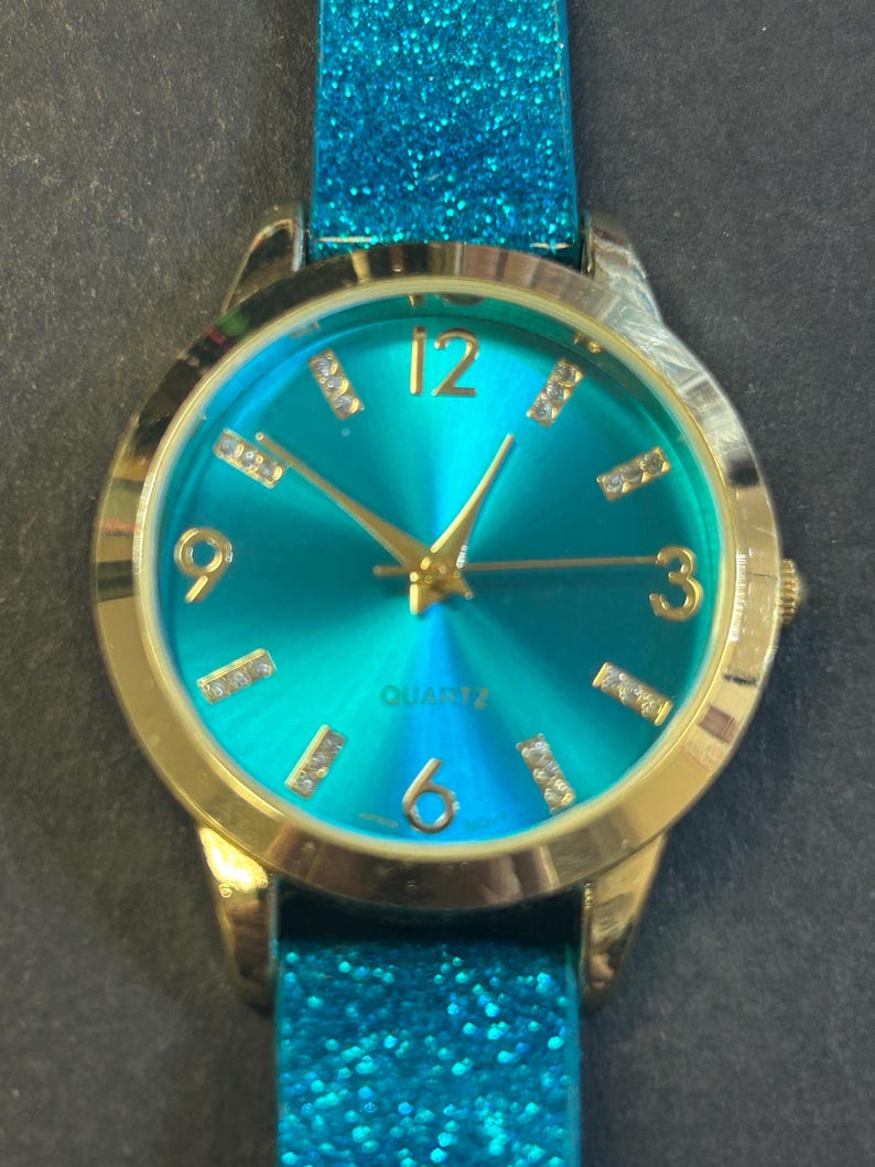 Fashion Fun! Ladies Teal glitter watch image 1