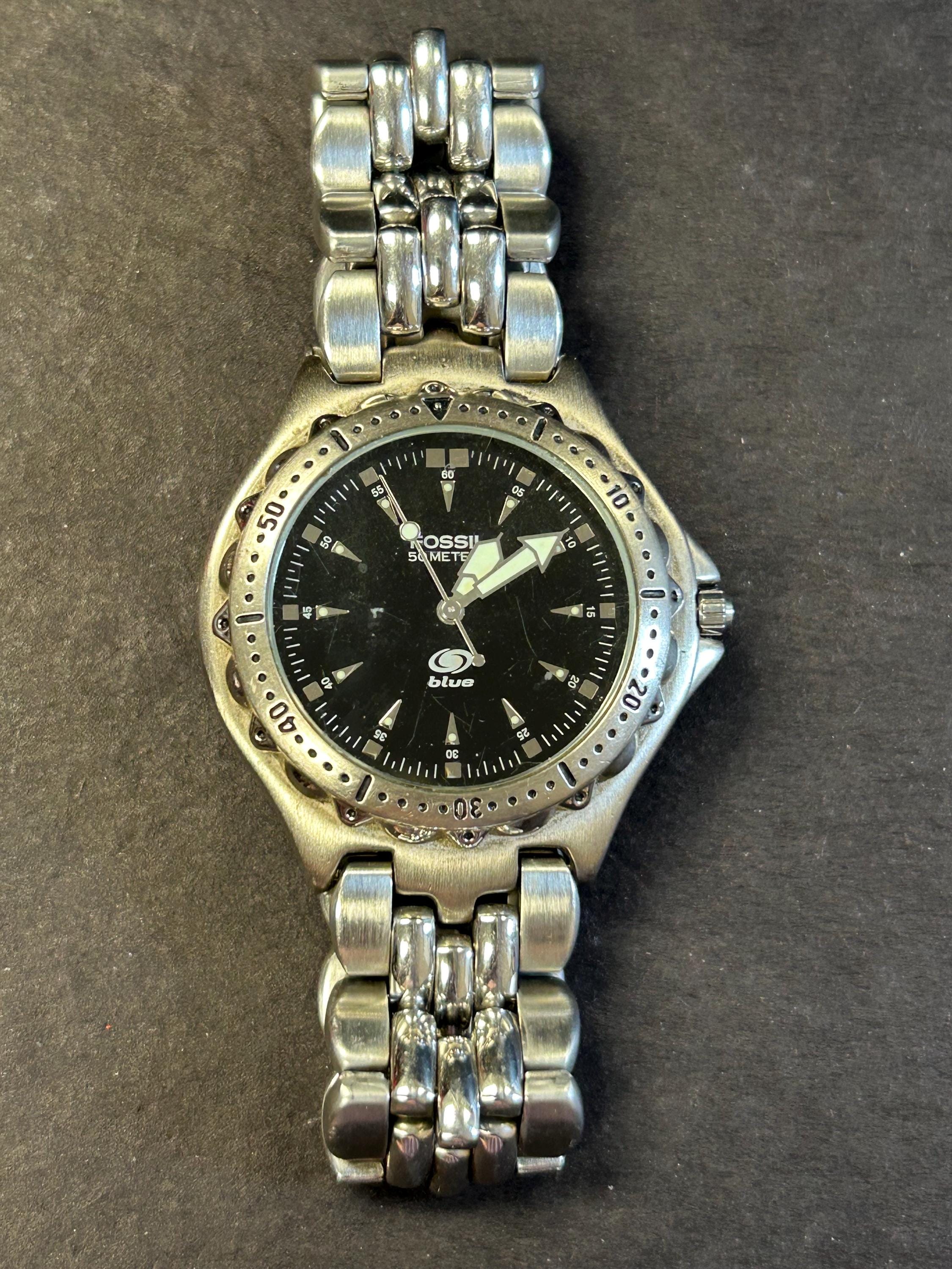 Mens Fossil Blue 50m Watch - Etsy