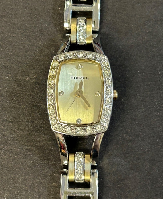Fossil Two-Tone Gold and Silver Crystal Bezel Women\'s Watch Fossil Women main image 3
