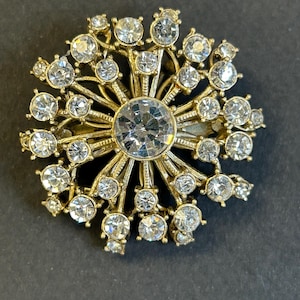 1950s Vintage rhinestone starburst brooch/pendant
