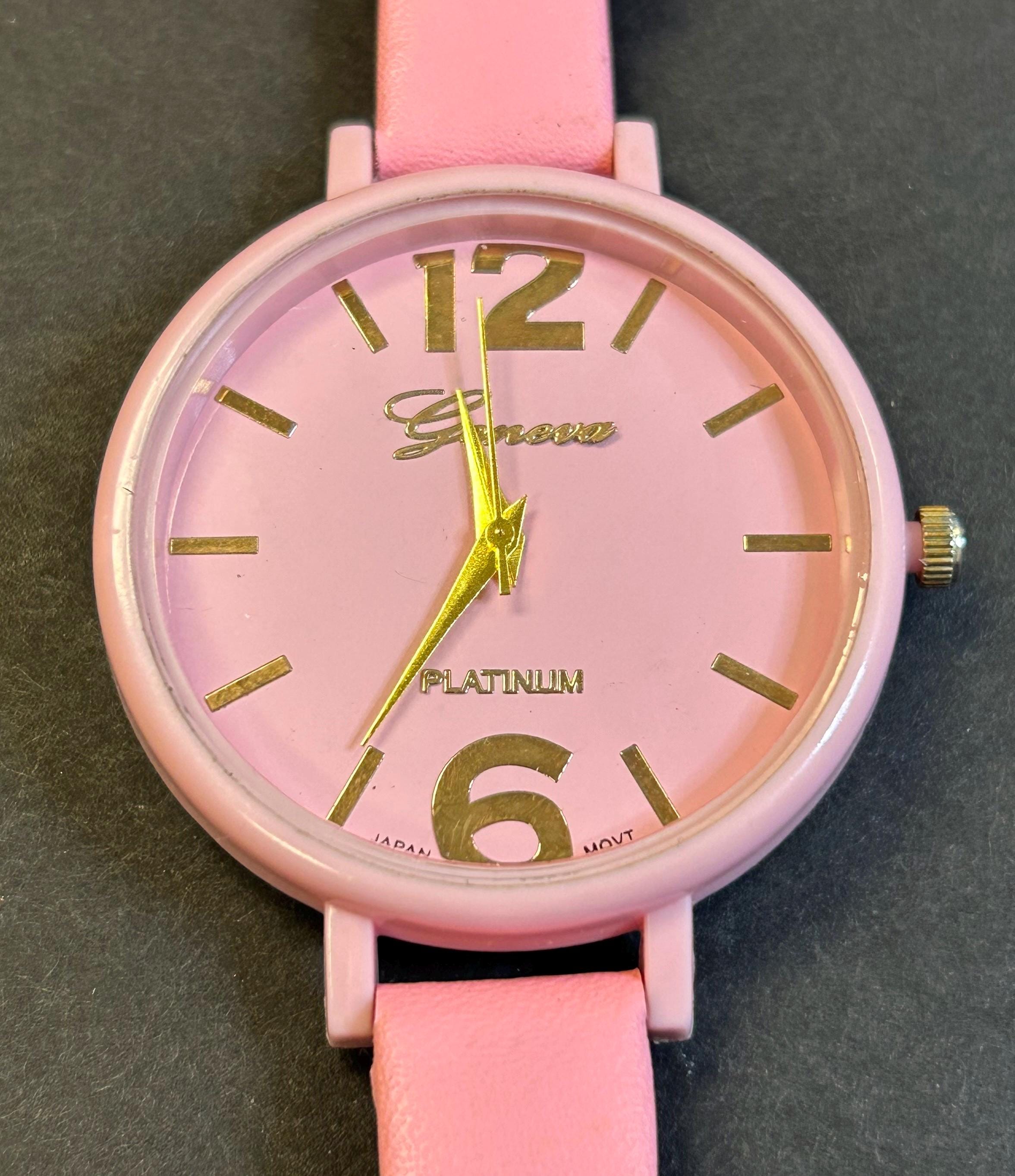 Geneva Pink Watch - Etsy UK