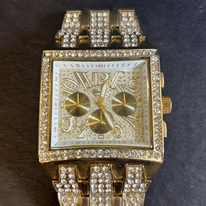 Mens Geneva Platinum Hip Hop Bling watch