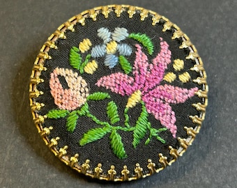 Vintage Nadelspitze Blumen Brosche