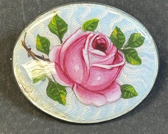 Handbemalte Vintage Guilloche Rosenbrosche