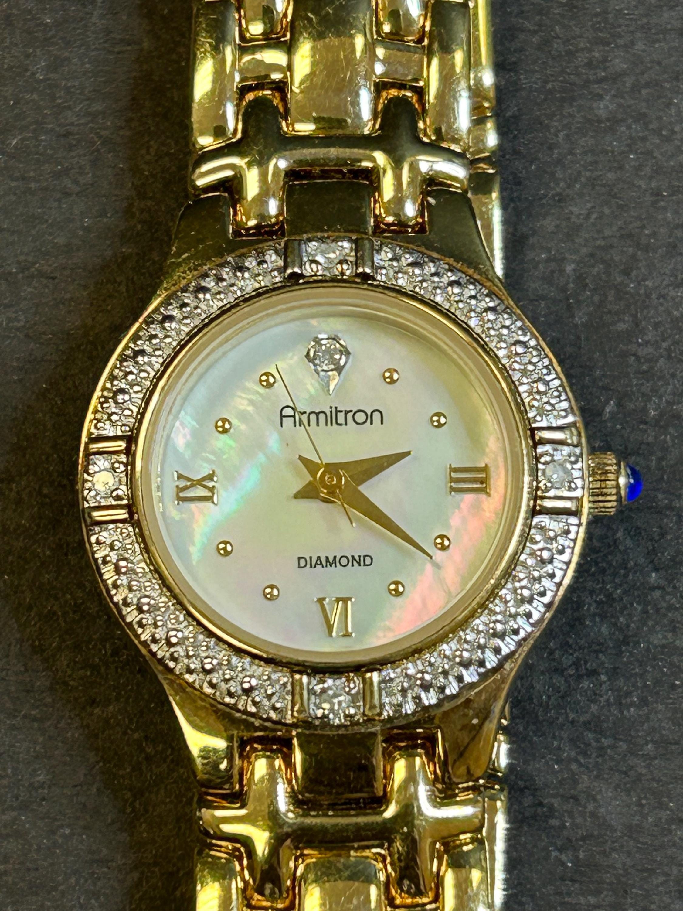 Armitron Womens Quartz Watch Gold Crystal Dress Watch Set Gift for Her Armitron Women main image 3