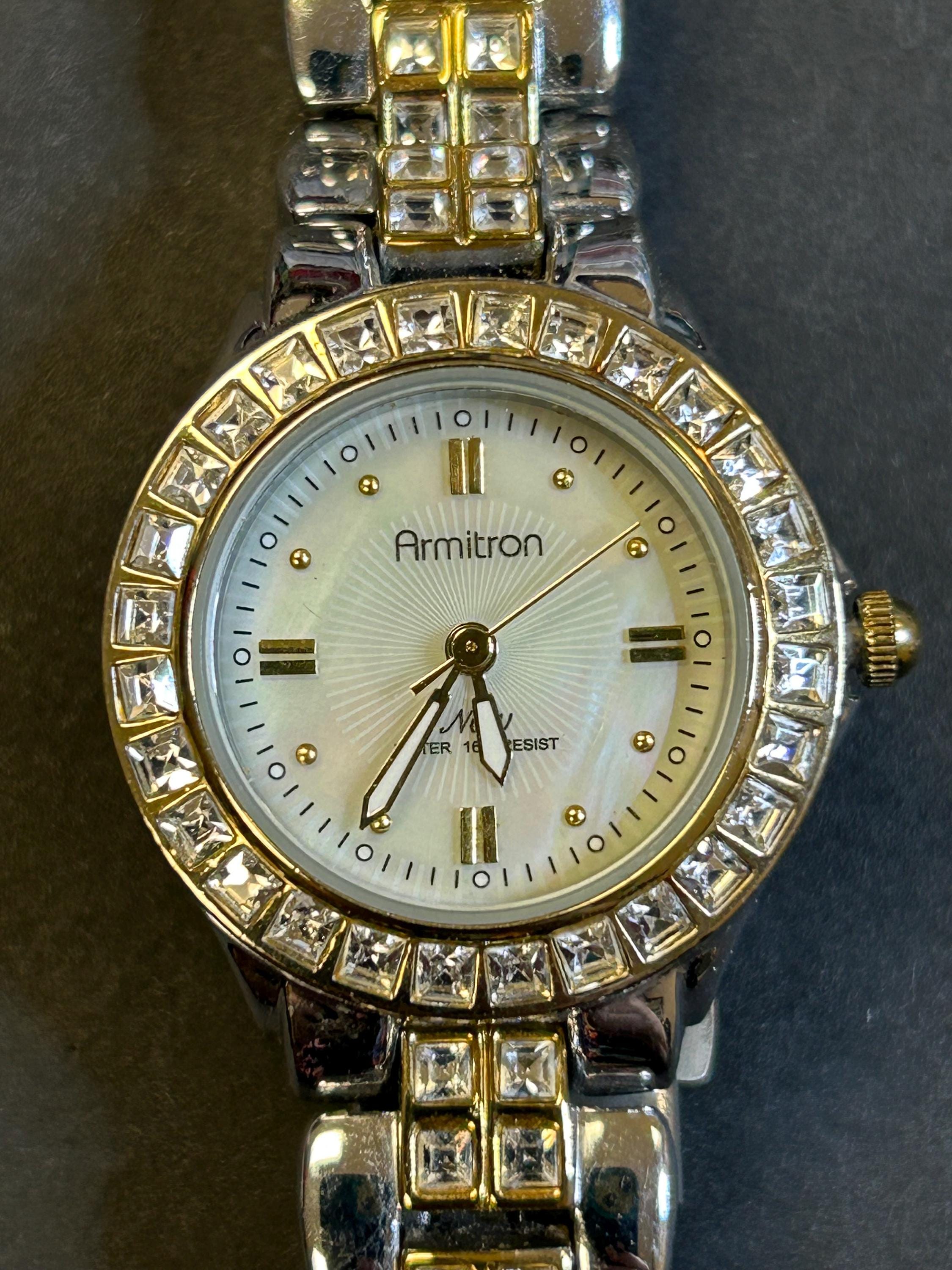 Armitron Now Womens Gold & Silver Tone Roman Numeral Watch New Battery WORKS Rachel™ | 35.8mm, Champagne | Women main image 4