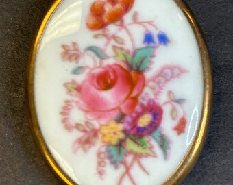 Vintage English bone china floral brooch