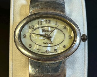 Working Geneva Platinum Silver Tone Cuff Quartz Watch Boho  display picture 2