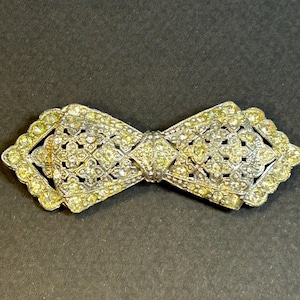 1950er Jahre Rarität!  Vintage Art Deco Strass-Brosche