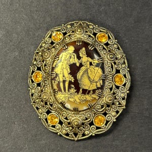 Vintage Victorian style courting couple brooch