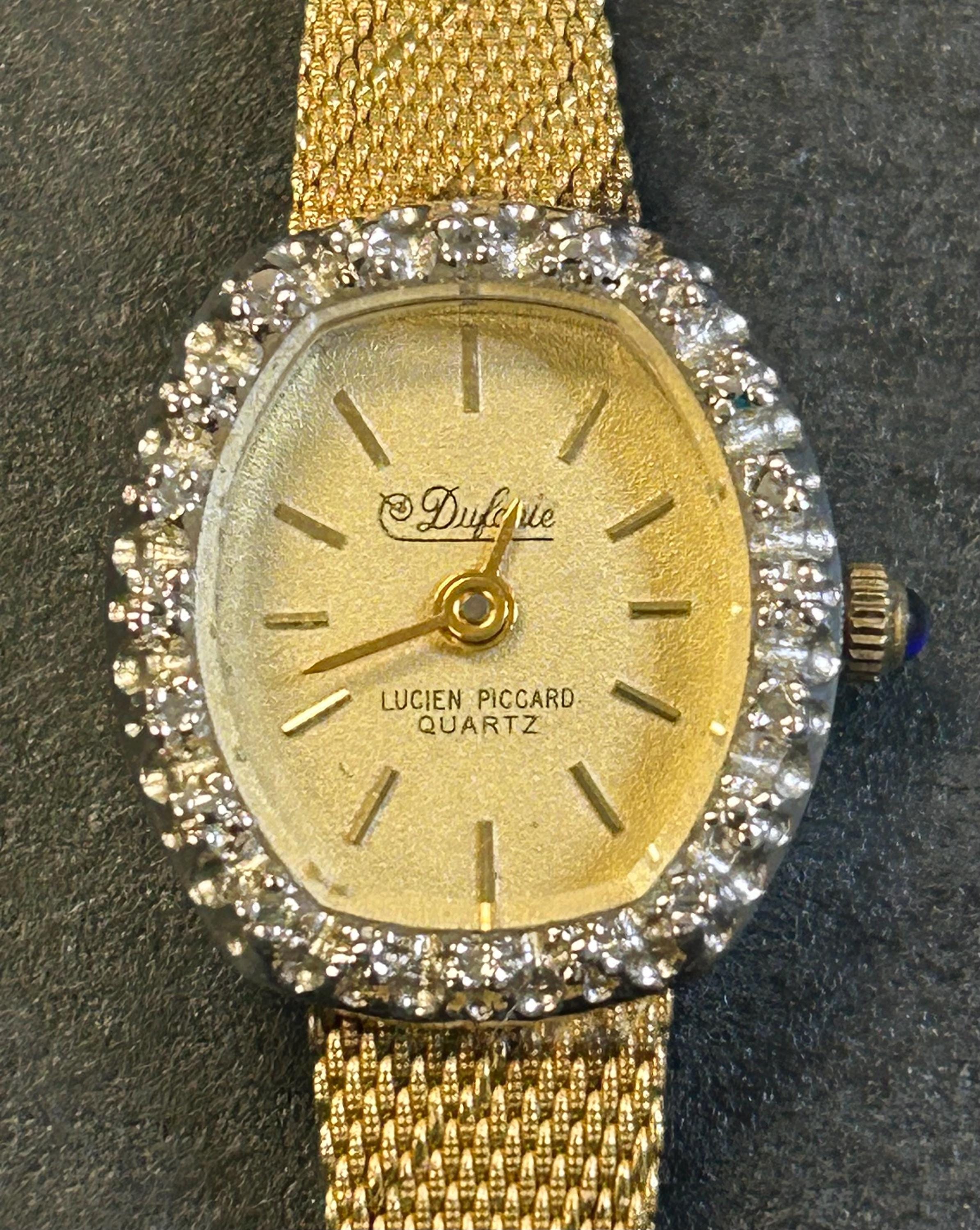 Vintage Gold Teardrop Ladies Quartz Watch w/ Faux Diamond Accent Bezel Audemars Piguet Vintage Oval 66429BA.ZZ.0780BA.02  main image 3