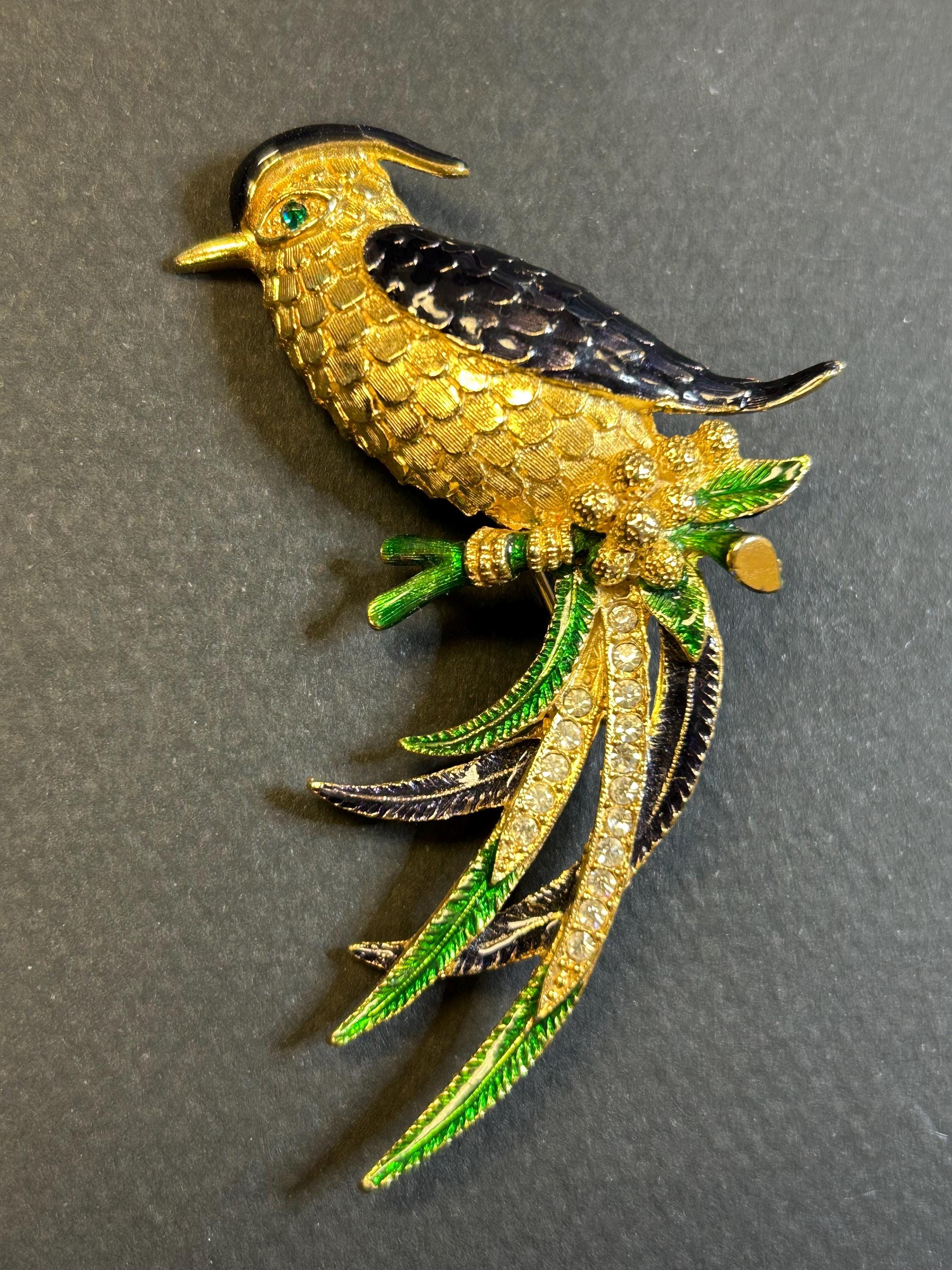 Vintage Sphinx Signed Birds of Paradise Brooch - Etsy