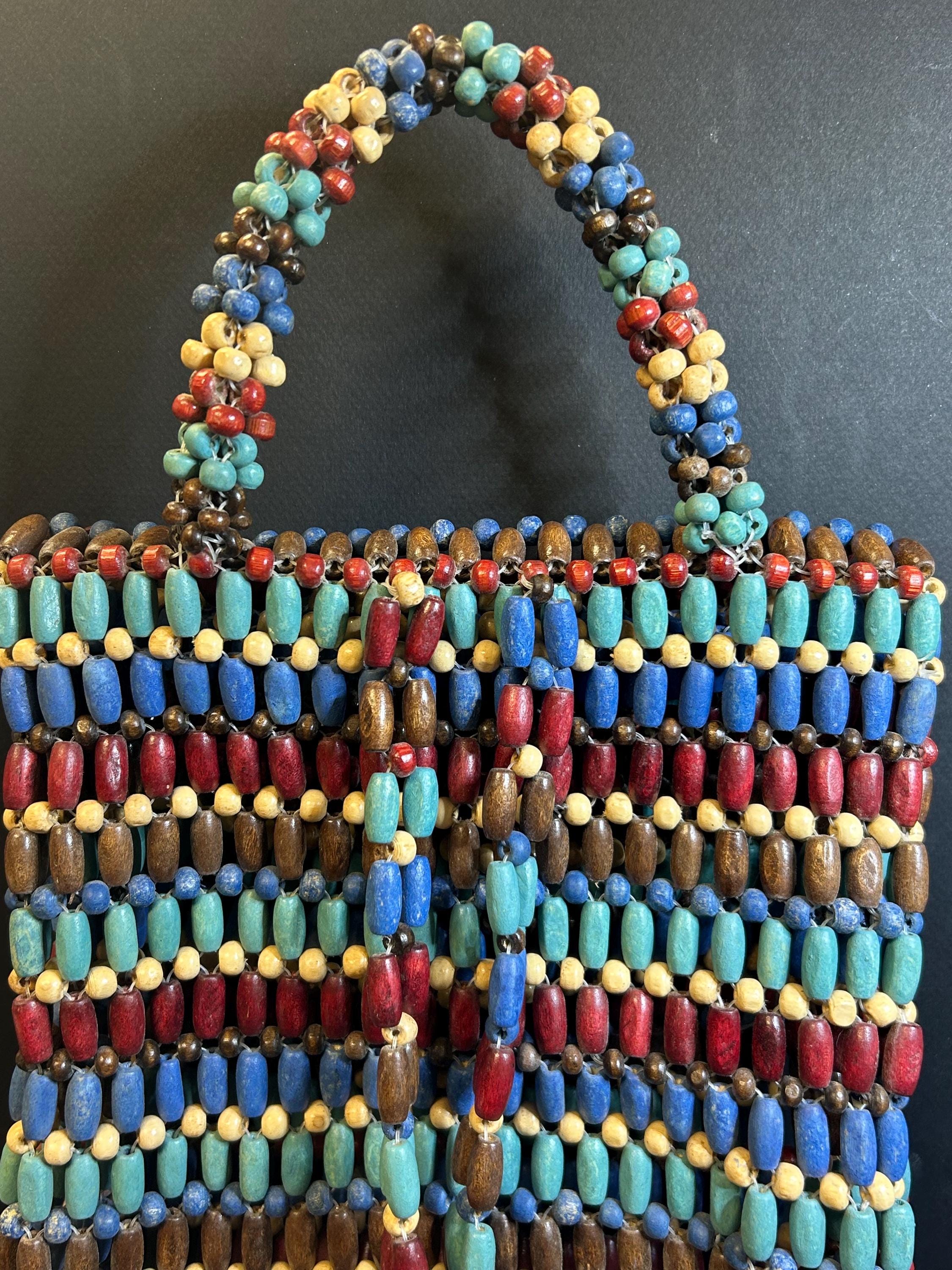 Handmade Wooden Beaded Purse Backpack - Etsy display picture 1