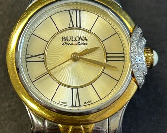 Sale, Accu-Swiss ladies two-tone watch BULOVA AccuSwiss GMT 65B163 TWO-TONE STAINLESS STEEL 42mm  main image 2