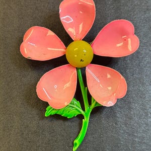 パンジーピンクの花のブローチ、シルバーメッキ - Etsy 日本