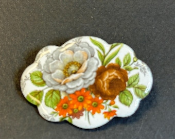 ヴィンテージ エナメル フラワー ブローチ ピン 1940 年代頃 - Etsy 日本
